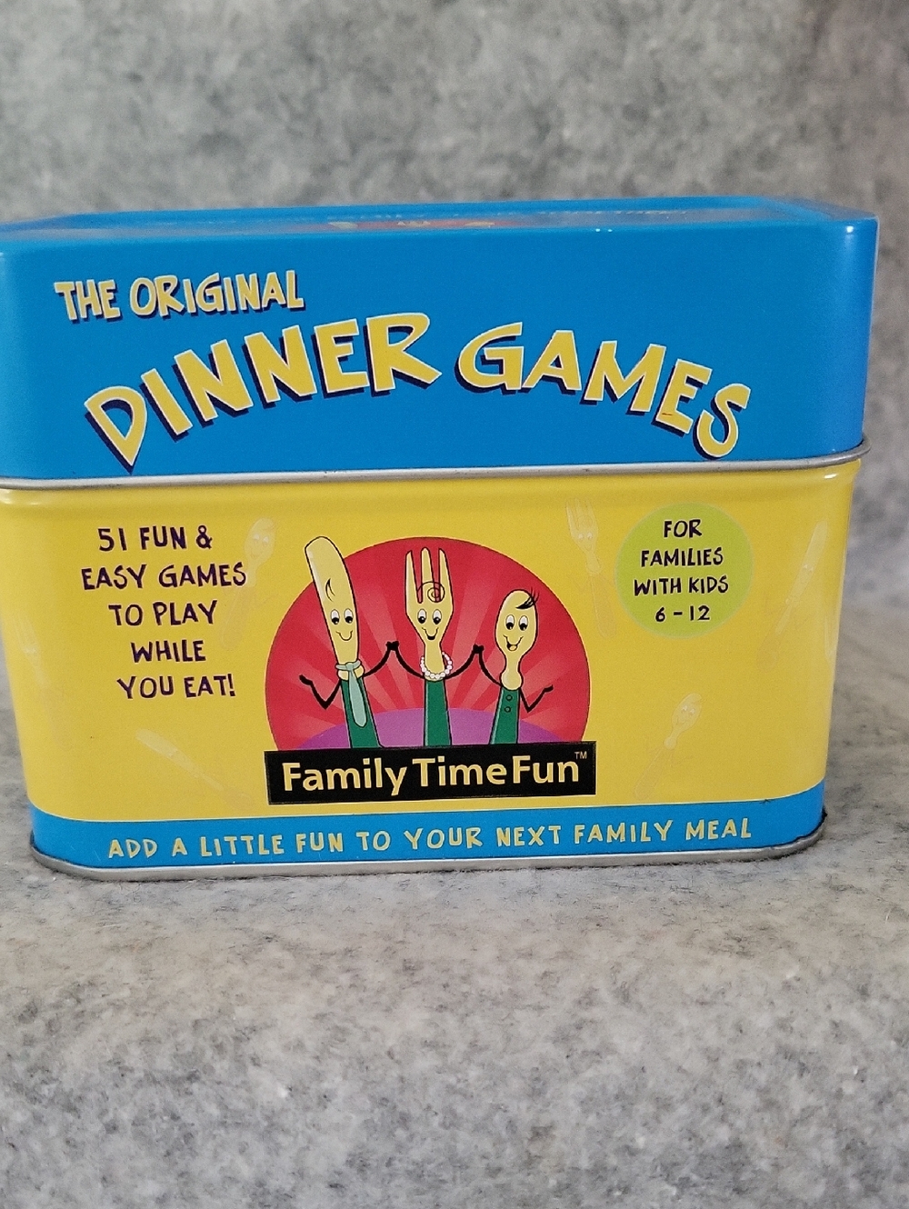 Dinner Games Tin - Blue & Yellow